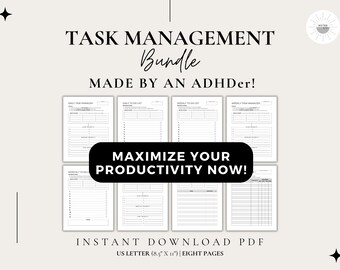 Task Management and To Do List Bundle with Priority and Progress Tracker