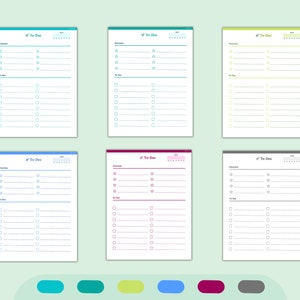 To Do List Printable Daily, weekly to-do pdf planner checklist A4, Us letter size print at home task checklist, organizer list todo list image 4
