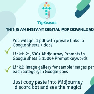 21,500 Midjourney prompts 1500 AI Art prompt keywords, stable diffusion, dalle, clipart, tshirt, coloring page, mockups , AI art prompts image 7