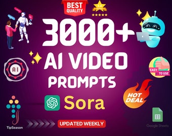 3000+ AI video generator prompts for Sora, stable diffusion video, Runway ML | Text to video | image to video | video to video prompts list