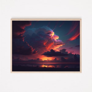 Stormy Sunset Art Print: Moody Cloudscape (Digital Download)