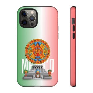 Phone Case, Aztec Calendar Tough Case for Mexico Lovers, Indigenous People Pyramid Design, Cultural Gift, Protective Cover, Unique Phone