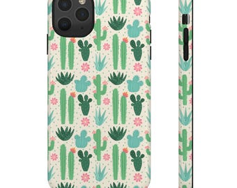 Cactus Phone Case, Succulent Tough Case for iPhone, Southwest Desert Phone Cover, Protective Plant Phone Case, Prickly Pear Cactus Phone