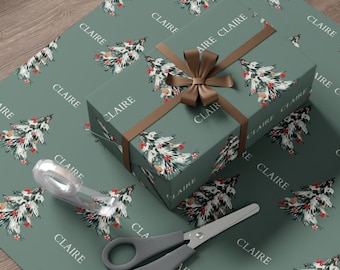 Custom Name Christmas Tree Wrapping Paper Roll • Custom Name Wrapping Paper • Personalized Gift Wrap • Christmas Gift • Christmas Tree