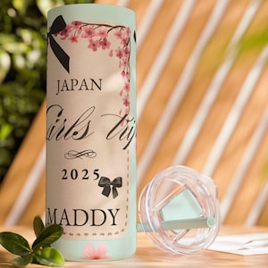 Personalized Tumbler - Floral Coquette Girls Trip Cup, Vacation Beach Tumbler, Spring Break Mug, Girls Weekend Gift, Cute Gifts for Friends