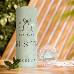 Personalized Coquette Tumbler, Girls Trip Cup, Vacation Beach Tumbler, Spring Break Mug, Girls Weekend Gift, Cute Gifts for Friends