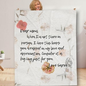 Gift for Mom Blanket, Mothers Day gift flower, Mama Throw blanket, Birthday gift, Personalized Custom Idea, Grandma gift, Grandparent