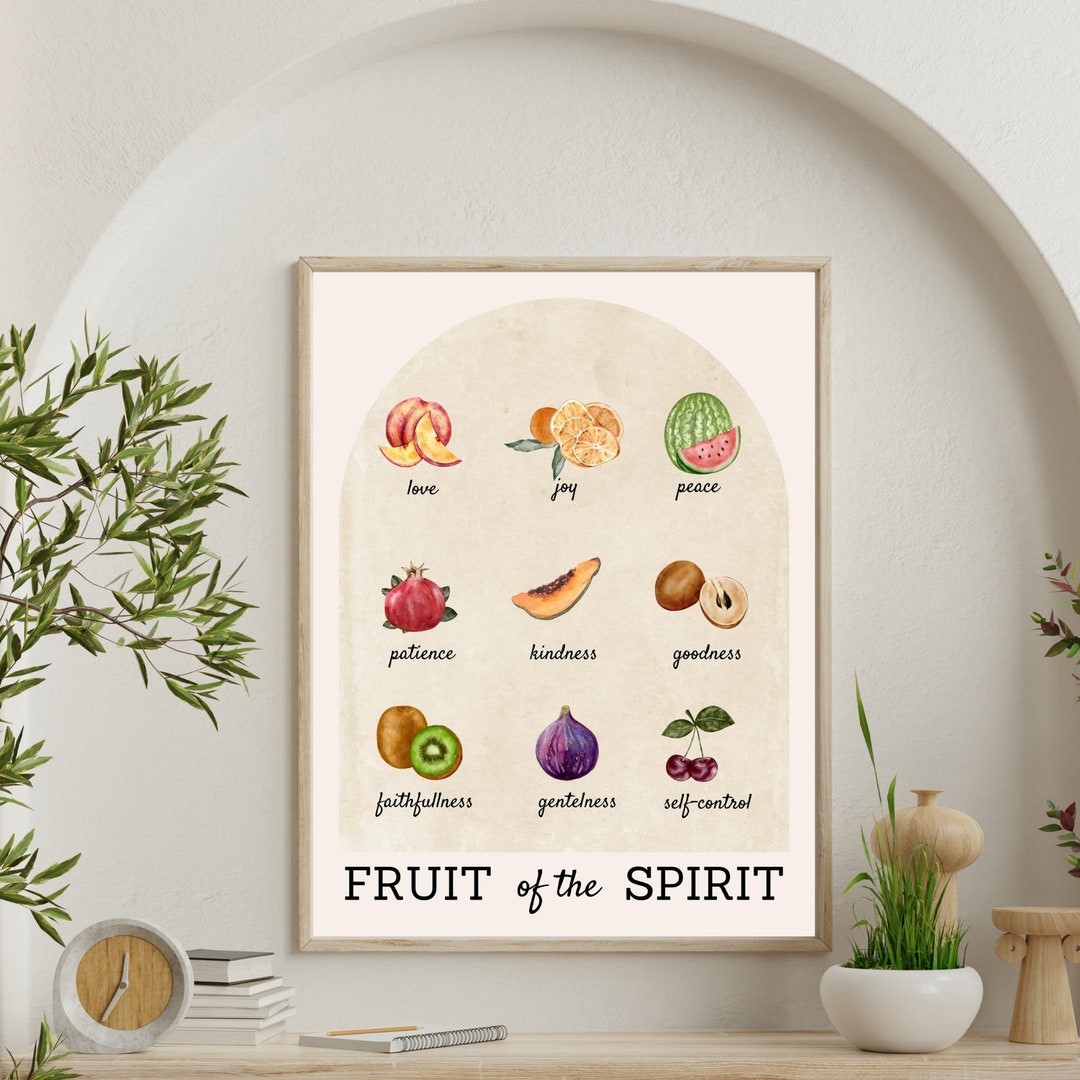 Fruit of the Spirit Wall Art | Vintage Scripture Print | Christian Home ...