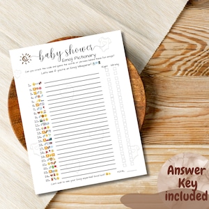 Baby Shower Emoji Game | Emoji Pictionary | Baby Book Emoji Game |  Children&#39;s Book Emoji Pictionary Game | Baby Shower Games Printable