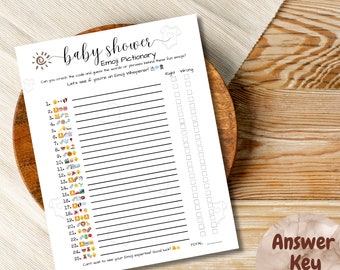Baby Shower Emoji Juego / Emoji Pictionary / Baby Book Emoji Juego / Libro Infantil Emoji Pictionary Juego / Baby Shower Juegos Imprimibles