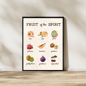 Fruit of the Spirit Wall Art | Vintage Scripture Print | Christian Home Decor | Bible Verse Wall Art | Wall Art Digital Download