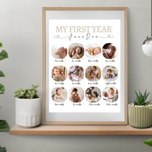 Baby’s First Year Poster Printable Minimalist 1st Birthday Milestone ...