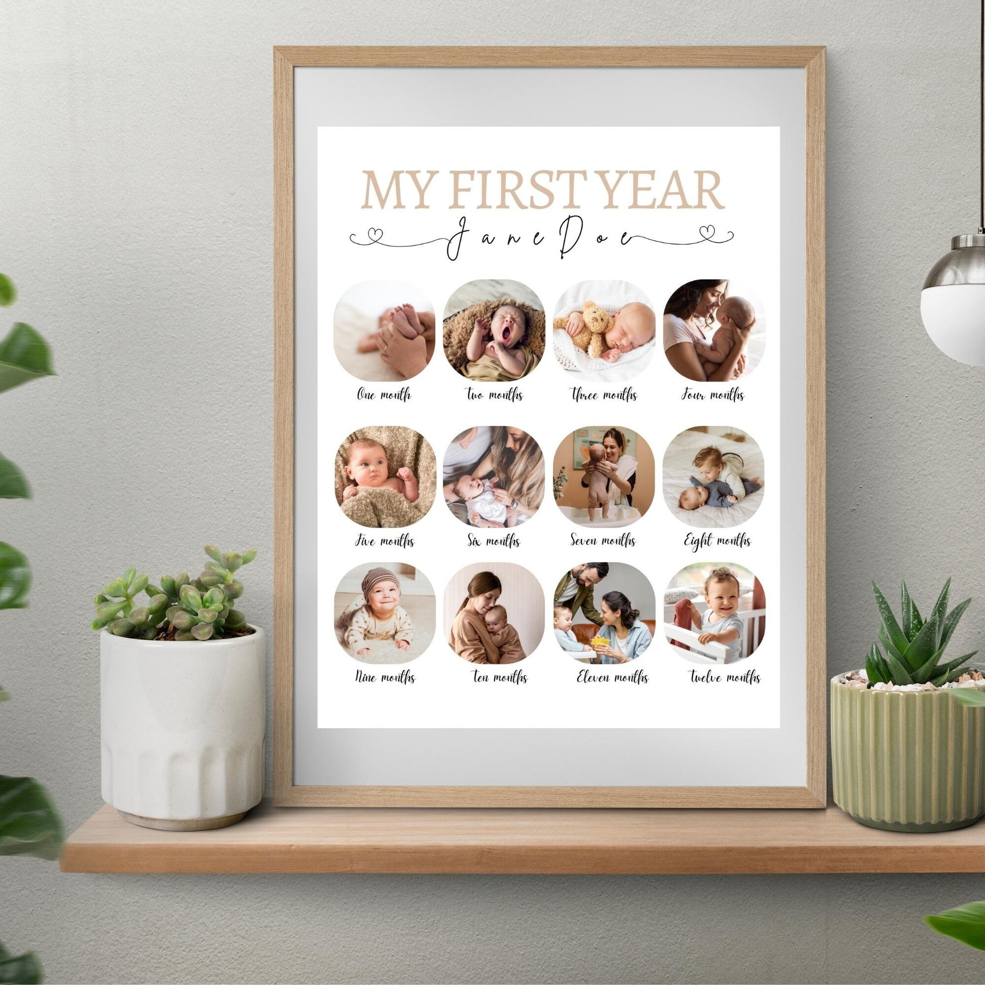 Baby’s First Year Poster Printable Minimalist 1st Birthday Milestone ...