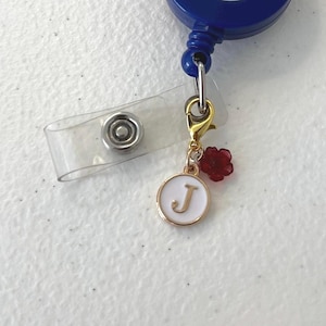 Custom Initial Badge Reel Charm: Nurse/Teacher ID Holder Accessory