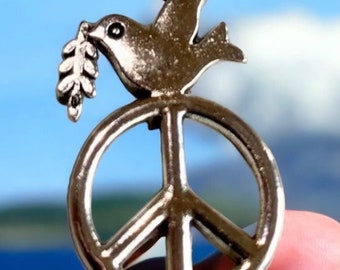 PEACE DOVE - Clip-on, Dangling Charm for Jewelry Making, Stitch Marker, Wineglass Charm, Keychain, Zipper Pull, etc.