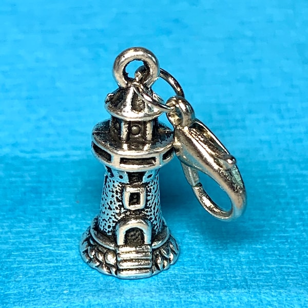 LIGHTHOUSE Clip-on Charm with Lobster Clasp Jewelry Making, Stitch Marker, Purse Charm, Wineglass, Keychain, Zipper Pull, Earrings, Bracelet