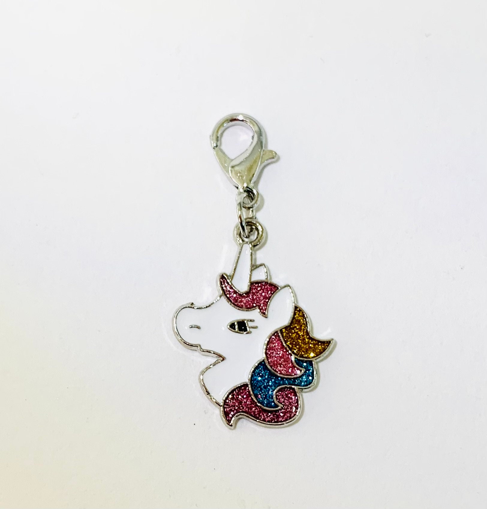 Unicorn Clip-On Charm Set, Kawaii Lobster Clasp Charms for Planners, Set of  3, Adorabilities