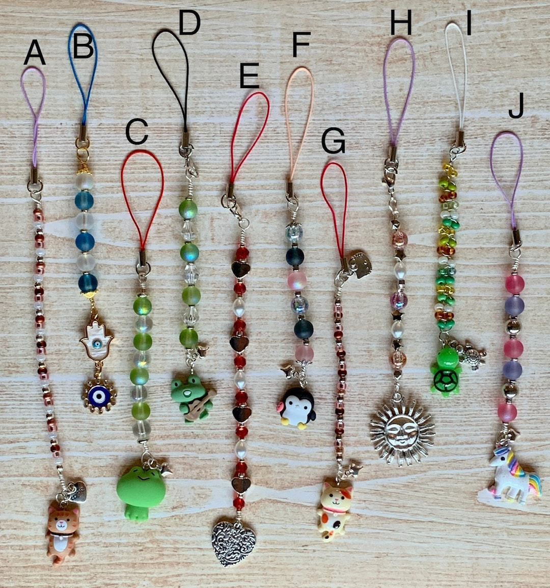 Cute Cell Phone Charms Beads, Crystals, Charms With Clip on Lobster