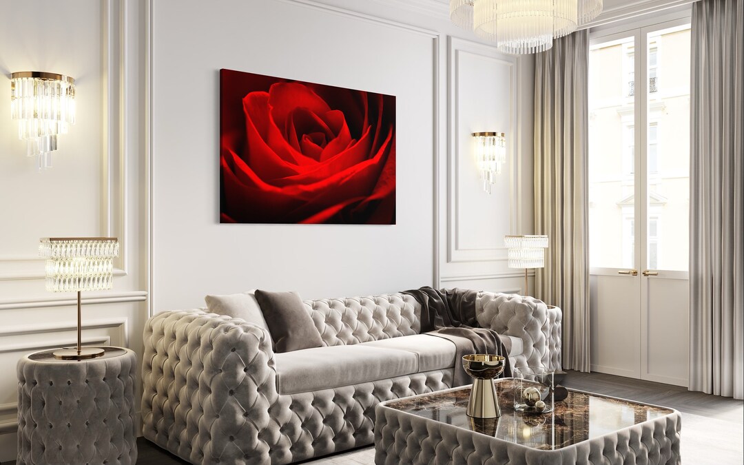 Flower Red Rose Poster or Canvas Ready to Hang Wall Art Design | Canvas ...
