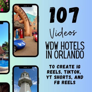 107 WDW Hotel Videos to Create TikToks, IG Reels, and YT Shorts for Social Media