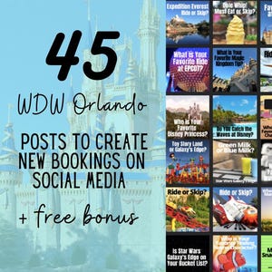WDW Social Media Posts, Travel Agent Social Media, and Travel Agent IG Template