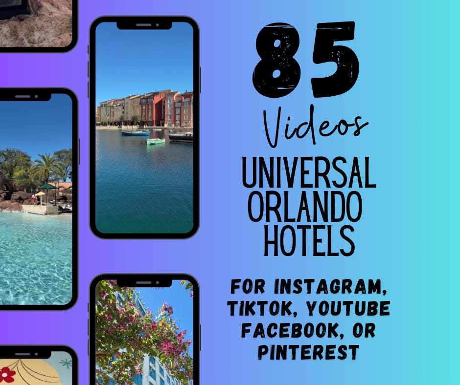 Universal Orlando Hotel Videos for Travel Agent Social Media, Travel Agent Social Media, and Universal IG Reels & TikTok