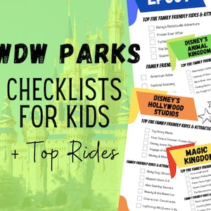 WDW Theme Park Checklist for Kids and WDW Travel Agent Template