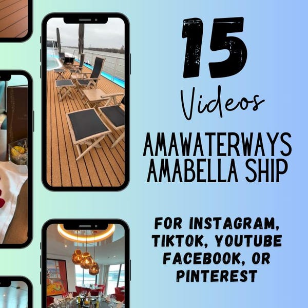 Vídeos del crucero fluvial AmaBella para redes sociales de agencias de viajes (plantilla de Canva)