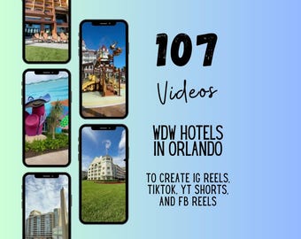 WDW Hotel Video Clips for Travel Agents, Social Media Content (Canva PDF)