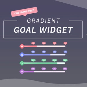 Minimal Gradient Goal Progress Widget - Color Customizable for Twitch Streams