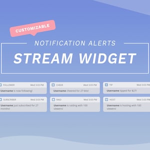 Phone Notification Event Alert Widget - Color Customizable for Twitch Streams