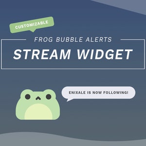 Animated Frog + Message Bubble Alerts Widget - Color Customizable for Twitch Streams