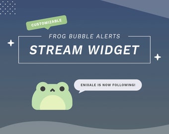 Animated Frog + Message Bubble Alerts Widget - Color Customizable for Twitch Streams