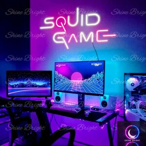 Customised LED Squid Game Logo Lamp English