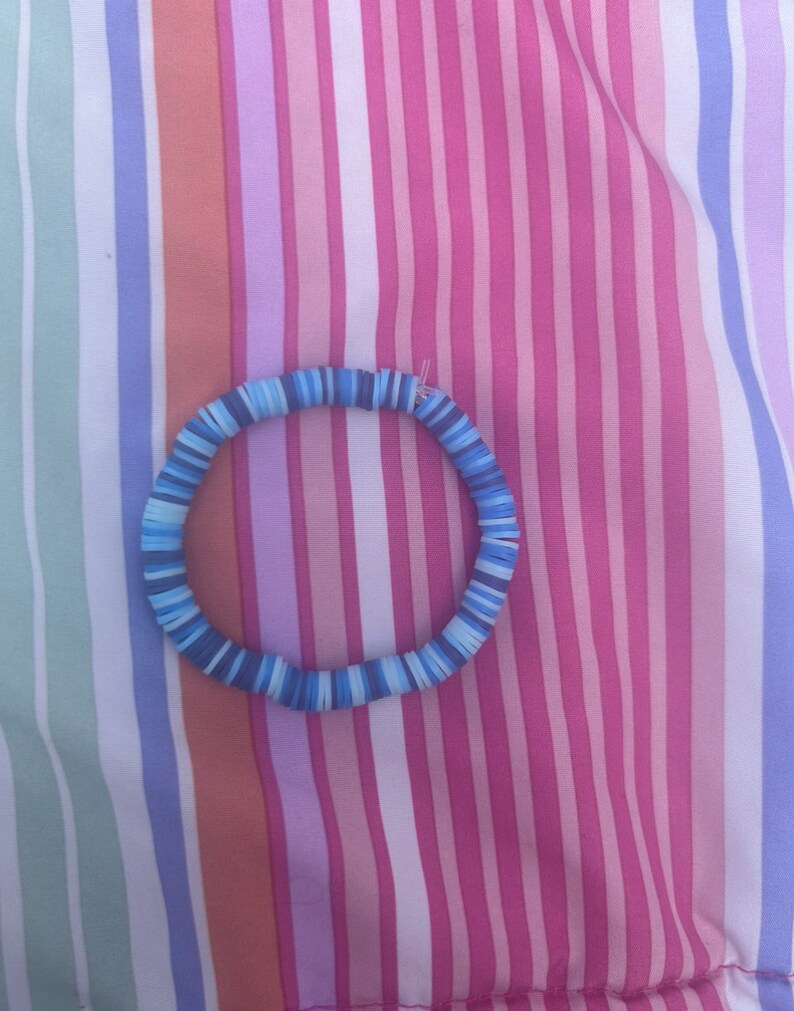 Blue Beaded Bracelet Etsy