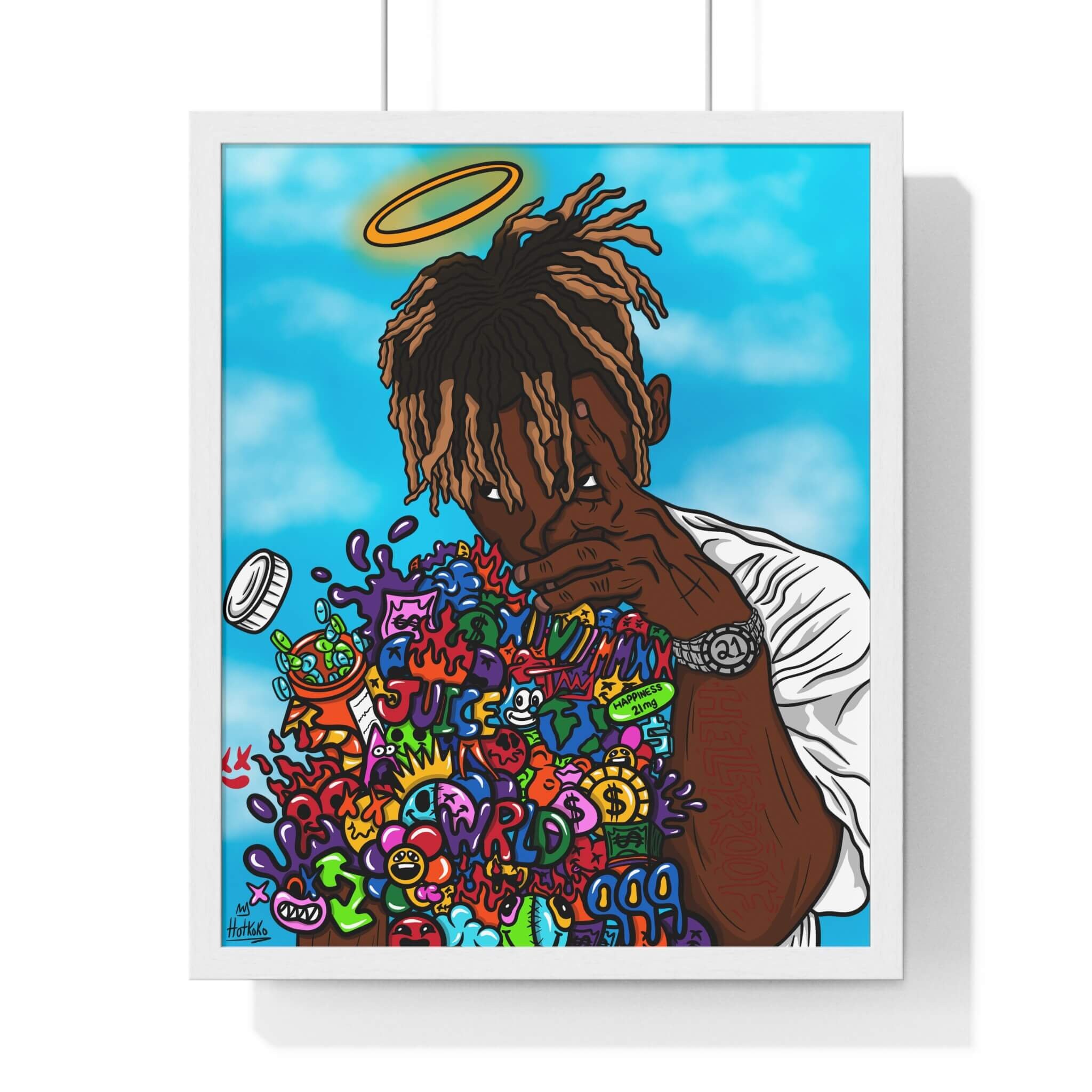Juice Wrld Doodle Art Print Juice Wrld Wall Art Juice Wrld Etsy Canada