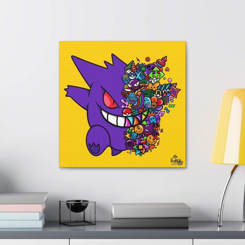 Gengar Doodle Art Print Pokemon Wall Art Pokemon Art Poster Etsy