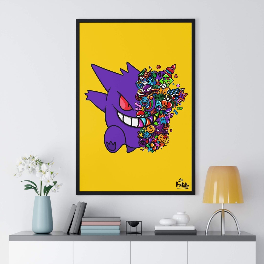 Gengar Doodle Art Print Pokemon Wall Art Pokemon Art Poster Etsy