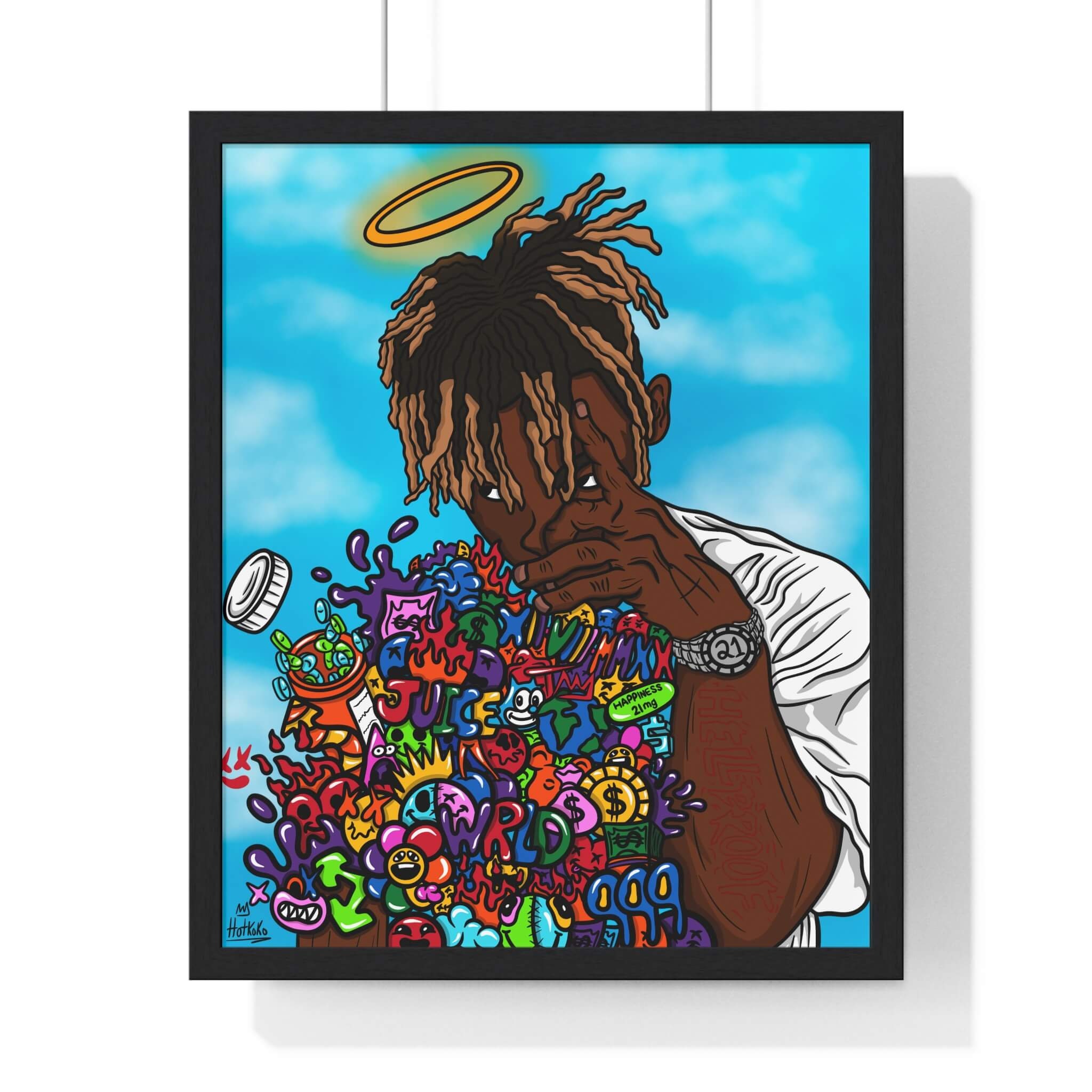 Juice Wrld Doodle Art Print Juice Wrld Wall Art Juice Wrld Etsy Canada