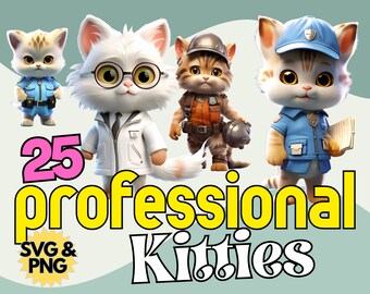 Ultimate Professional Kitten Clipart Bundle - Instant Download for Commercial Use