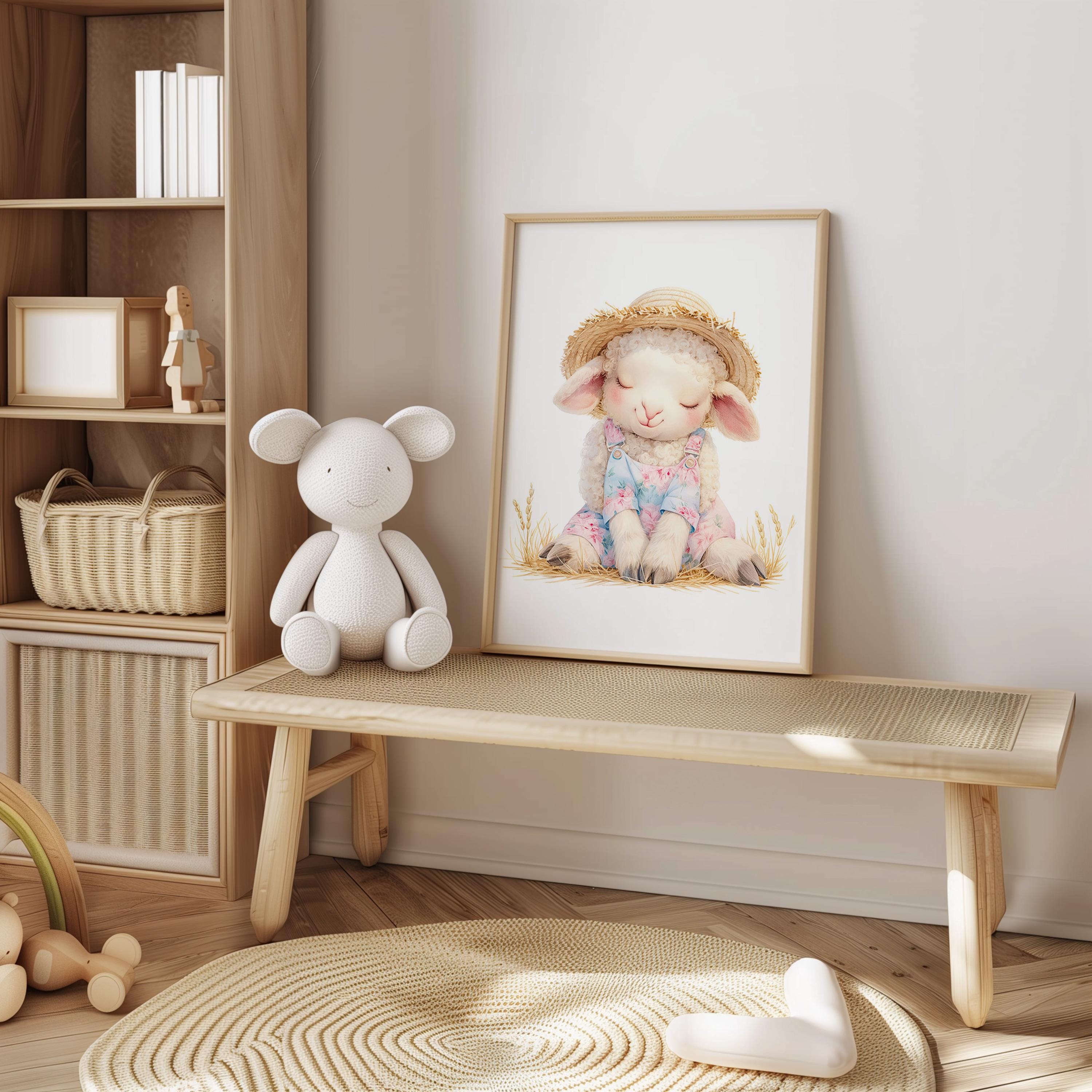 Baby Animal Wall Art Lamb Printable Nursery Decor Watercolor Lamb Print ...