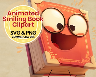 book svg bundle animated book character digital download for readers teachers cricut printable book lover clipart