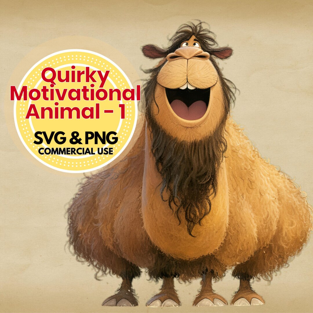 Quirky Motivational Animal Clipart SVG PNG Digital Download Cute Animal ...