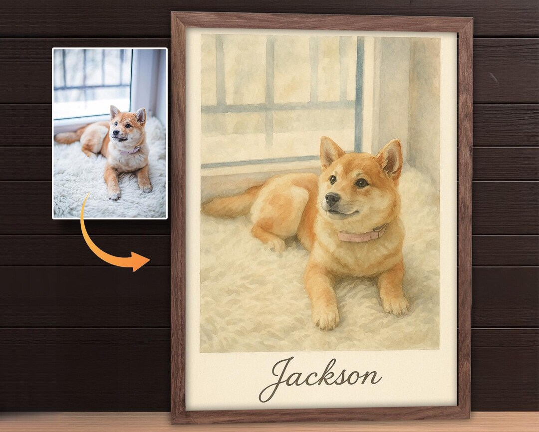 Custom Watercolor Pet Portrait: Dog & Cat Memorial Art (digital ...