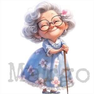 clipart de avó download digital senhora idosa svg png dxf jpg para scrapbooking artesanato criação de cartões arte para impressão