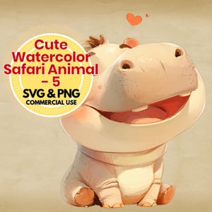 safari animal watercolor clipart svg png digital download for nursery decor birthday crafts invitations