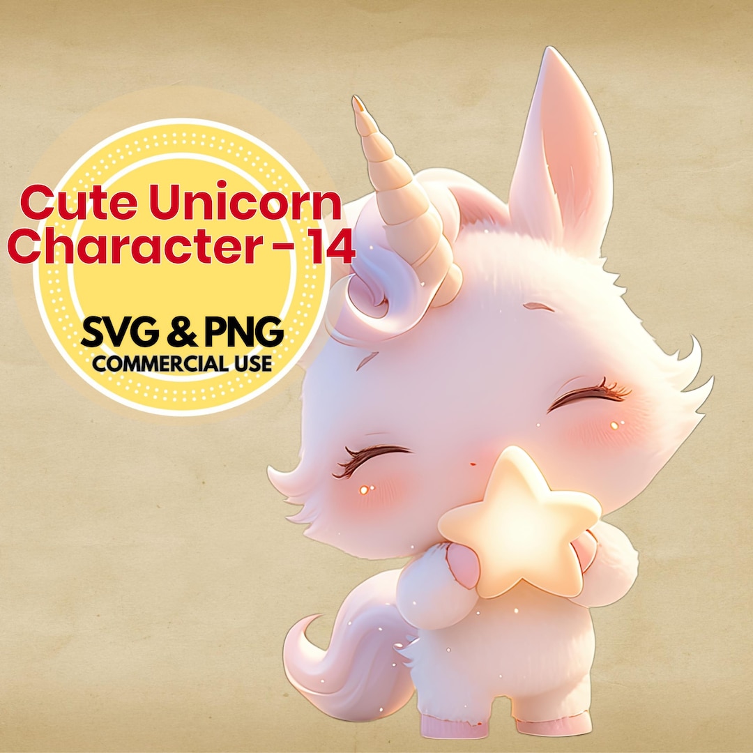 Baby Unicorn Clipart Png Svg Digital Download for Cricut Silhouette ...