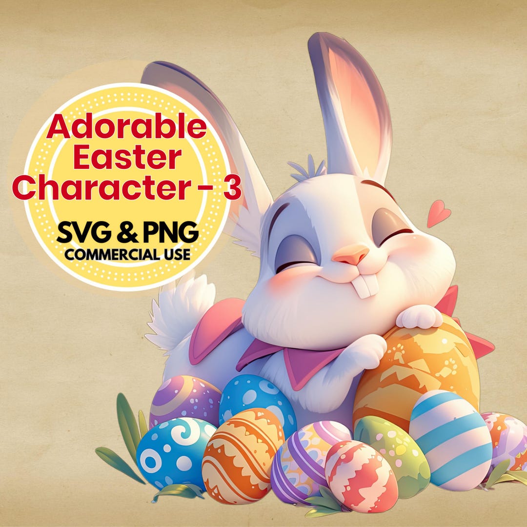 Easter Bunny Svg and Png Digital Download for Cricut Crafts, Cute ...