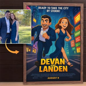 Custom Digital Movie Poster From Photo - anniversary gift, Personalized Print. Great Gift Idea, digital download print - high resolution