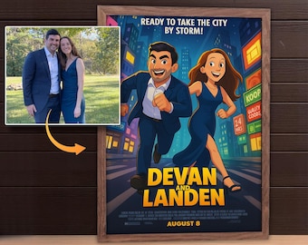 Custom Digital Movie Poster From Photo - anniversary gift, Personalized Print. Great Gift Idea, digital download print - high resolution